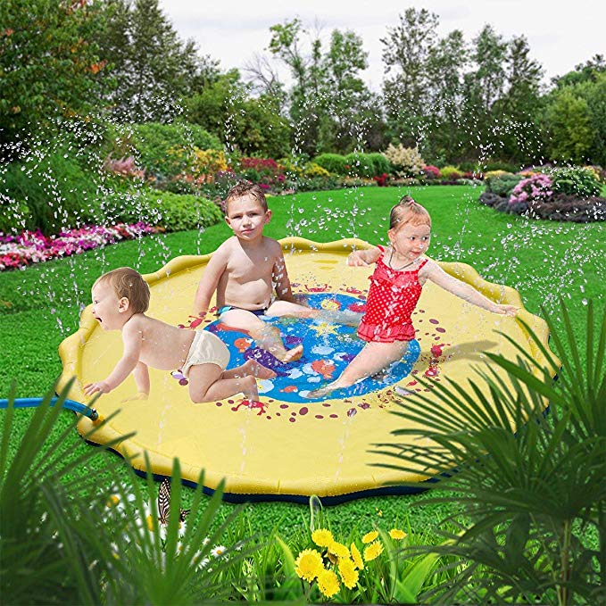 170cm Summer Children's Outdoor Play Water Games Beach Mat Lawn Inflatable Sprinkler Cushion Toys Cushion Gift Fun For Kids Baby