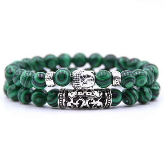 Men Women Beads Bracelet Beaded Black Lava Stone Prayer Beads Buddha Bracelet sets for Women and Mens Pulseras