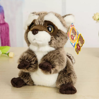 18CM Simulation Wild Animal Plush Toys Kawaii Tiger Lion Leopard Plush Doll Best Raccoon Hedgehog Stuffed Toys For Kids