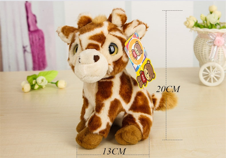 18CM Simulation Wild Animal Plush Toys Kawaii Tiger Lion Leopard Plush Doll Best Raccoon Hedgehog Stuffed Toys For Kids