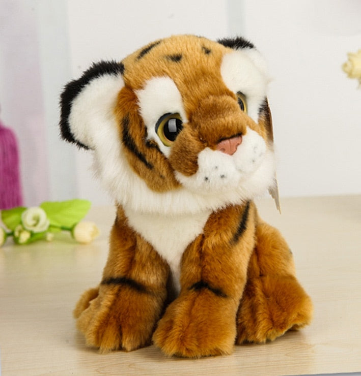 18CM Simulation Wild Animal Plush Toys Kawaii Tiger Lion Leopard Plush Doll Best Raccoon Hedgehog Stuffed Toys For Kids