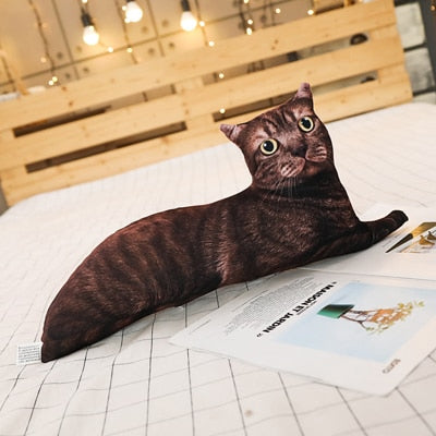 1PCS 50CM 3D Simulation Cat Plush Stuffed Soft Pillow Cute Lifelike Dog Sofa Bedroom Cushion Kids Toys Home Decoration Gifts 50厘米3D仿真貓狗毛絨柔軟枕頭