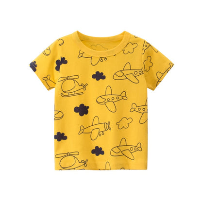 Children T-shirt for Boy 2022 Animal Print Dinosaur Boys T Shirt for Girls Tops Cartoon Kids t shirt Clothes 5-14 Yrs