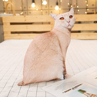 1PCS 50CM 3D Simulation Cat Plush Stuffed Soft Pillow Cute Lifelike Dog Sofa Bedroom Cushion Kids Toys Home Decoration Gifts 50厘米3D仿真貓狗毛絨柔軟枕頭