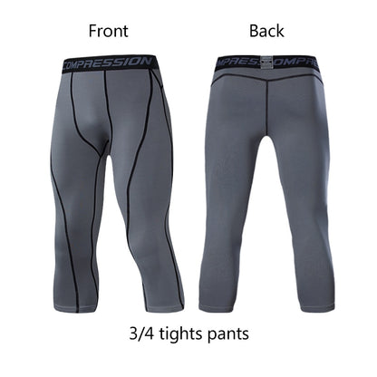 Men's Lycra Compression Pants Cycling Running Basketball Soccer Elasticity Sweatpants Fitness Tights Legging Trousers Rash Guard