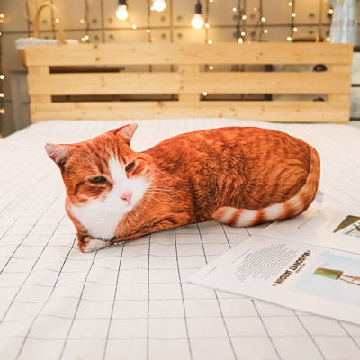 1PCS 50CM 3D Simulation Cat Plush Stuffed Soft Pillow Cute Lifelike Dog Sofa Bedroom Cushion Kids Toys Home Decoration Gifts 50厘米3D仿真貓狗毛絨柔軟枕頭