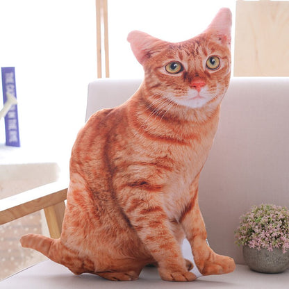 1PCS 50CM 3D Simulation Cat Plush Stuffed Soft Pillow Cute Lifelike Dog Sofa Bedroom Cushion Kids Toys Home Decoration Gifts 50厘米3D仿真貓狗毛絨柔軟枕頭