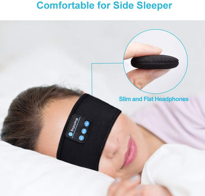 VIP Sleeping Headphones Sports Headband Thin Soft Elastic Comfortable Wireless Music Earphones Eye Mask for Side Sleeper 無線藍牙5.0耳機彈性運動頭帶及睡眠眼罩