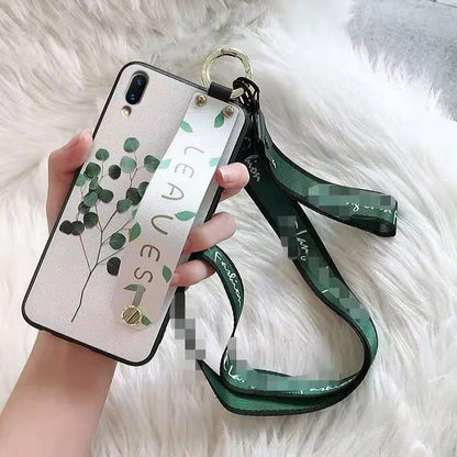 Phone Holder Case For iPhone 12 7 8 6 6S Plus X XS XR XS Max 11 11Pro Max Girl cute phone Cat Rabbit Wrist Strap Case