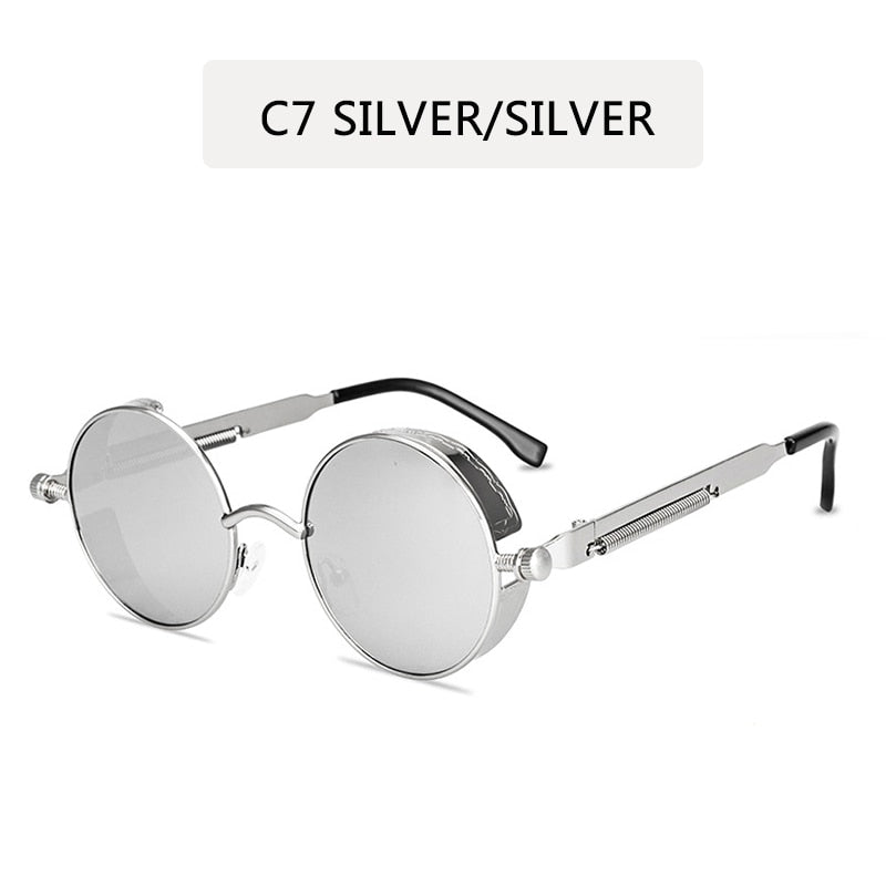 Classic Gothic Steampunk Sunglasses Sun Glasses Men Women Brand Designer Vintage Round Glasses Fashion Driving Goggle UV400 經典歌德式復古太陽眼鏡