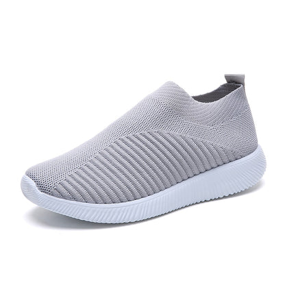 Breathable Mesh Sneakers Women Summer Slip on Soft Bottom Knit Flats Woman Non-slip Casual Sports Shoes Plus Size 43 loafers