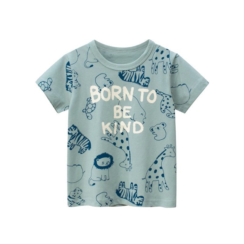 Children T-shirt for Boy 2022 Animal Print Dinosaur Boys T Shirt for Girls Tops Cartoon Kids t shirt Clothes 5-14 Yrs