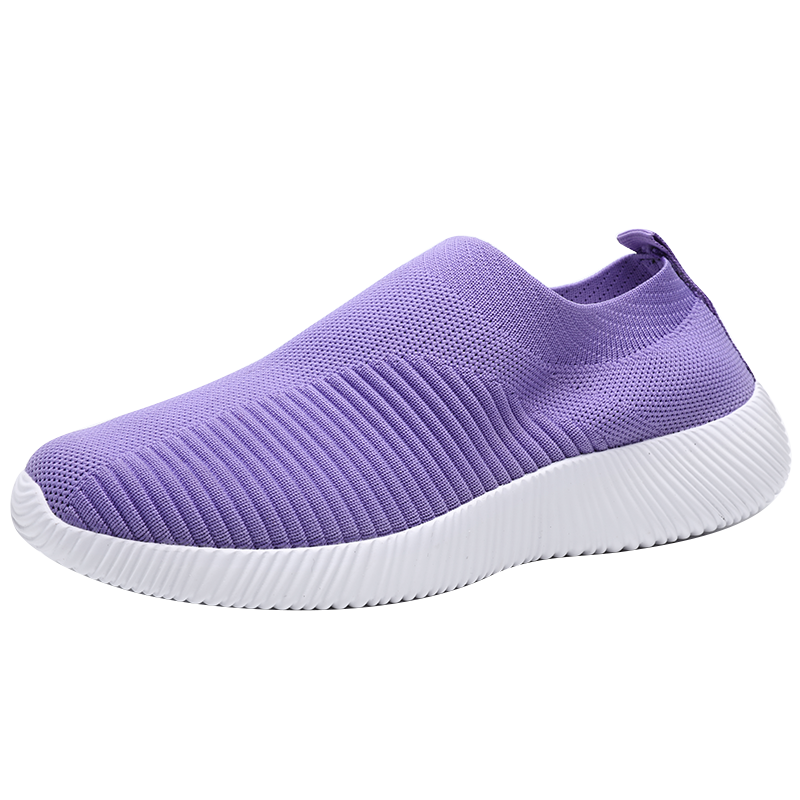 Breathable Mesh Sneakers Women Summer Slip on Soft Bottom Knit Flats Woman Non-slip Casual Sports Shoes Plus Size 43 loafers