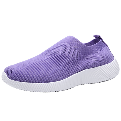 Breathable Mesh Sneakers Women Summer Slip on Soft Bottom Knit Flats Woman Non-slip Casual Sports Shoes Plus Size 43 loafers