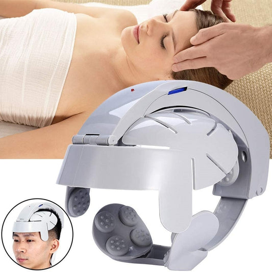 Electric Head Massage Device Multifunctional Vibration Scalp Massager Acupuncture Points Kneading Wearable Helmet Massager 電動多功能頭部穴位揉捏振動按摩器