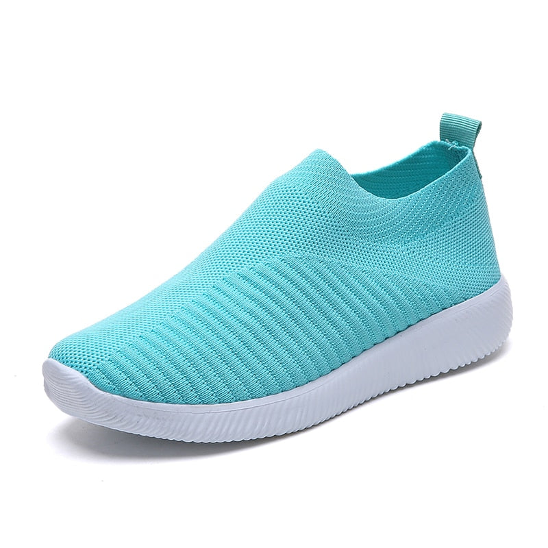 Breathable Mesh Sneakers Women Summer Slip on Soft Bottom Knit Flats Woman Non-slip Casual Sports Shoes Plus Size 43 loafers