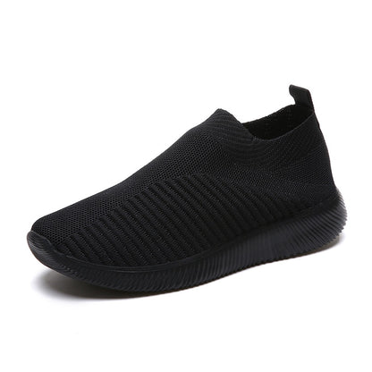 Breathable Mesh Sneakers Women Summer Slip on Soft Bottom Knit Flats Woman Non-slip Casual Sports Shoes Plus Size 43 loafers