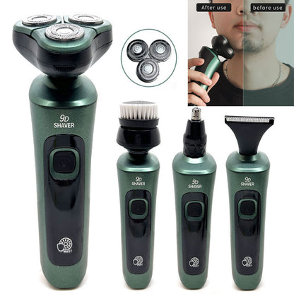 4 In 1 Smart Electric Shaver LCD Digital Display Three-head Floating Razor USB Rechargeable Washing Multi-function Beard Knife