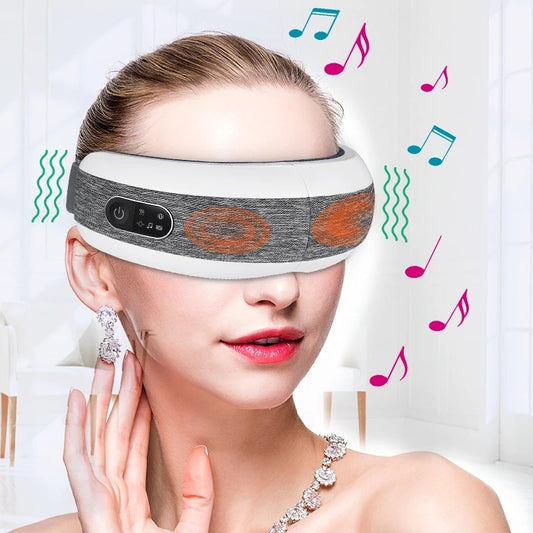 Electric Eye Massager Hot Compression Air Pressure Vibrator BT Foldable Eye Massage Instrument 可折疊電動熱壓振動眼部按摩儀