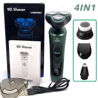 4 In 1 Smart Electric Shaver LCD Digital Display Three-head Floating Razor USB Rechargeable Washing Multi-function Beard Knife