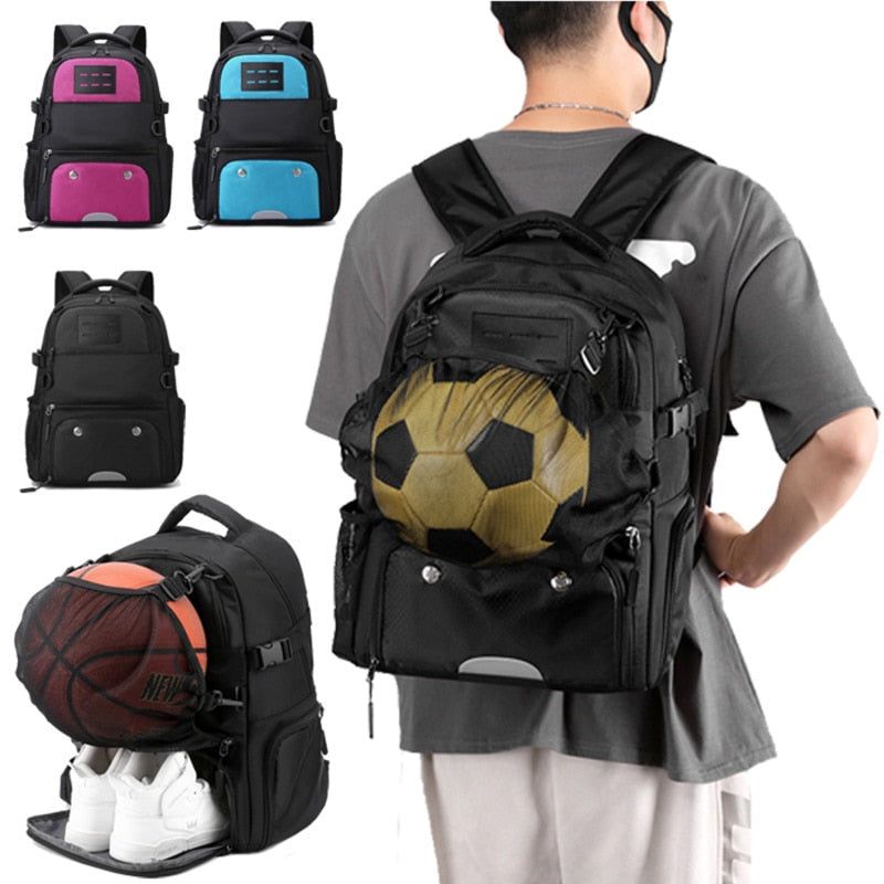 Men's Sports Backpack Water-Proof Outdoor Soccer Basketball Bags Large Capacity Women's Backpack Independent Shoe Warehouse 男士戶外運動防水大容量背包 (設有獨立鞋倉間隔)