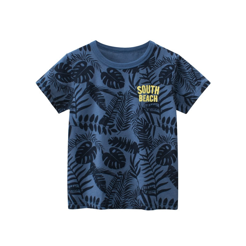 Children T-shirt for Boy 2022 Animal Print Dinosaur Boys T Shirt for Girls Tops Cartoon Kids t shirt Clothes 5-14 Yrs