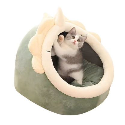 Cat Beds for Indoor Cats Super Warm for Cats and Kittens Cat Bed Cave with Removable Washable Cushion Soft Plush Pet Cat House