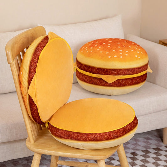 Funny 1pc 40cm Nice Simualtion Plush Food Bread Toast Hamburger Pillow Stuffed Food Toys Home Sofa Floor Cushion 精美仿真毛絨 40 厘米漢堡包枕頭及沙發座墊