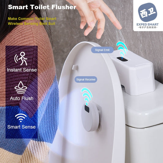 Automatic Toilet Flush Button Induction Toilet Flusher ExternalInfrared Flush KIT Smart Home Kit Smart Toilet Flushing Sensor 外置紅外線自動感應沖水馬桶智能套裝
