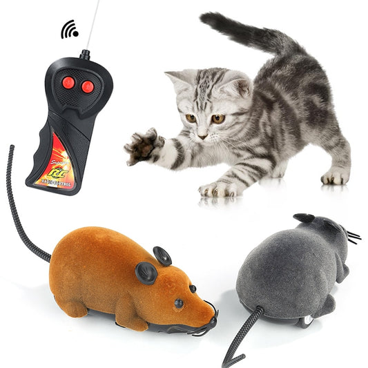 Plush Mouse Mechanical Motion Rat Wireless Remote Electronic Rat Kitten Novelty Funny Pet Supplies Pets Gift Cat Toys Cat Puppyt