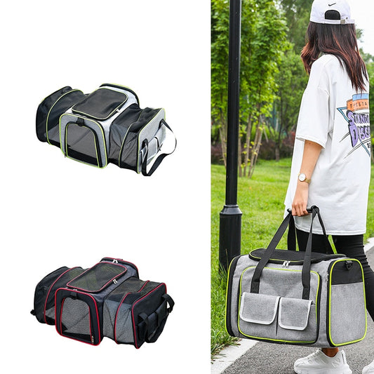 2023 Portable New Bags Pet Dog Carrier Airline Approved Portable Plastic Pet Carriers Travel Products Pet Bag For Dogs Pet 便攜式塑料寵物旅行袋