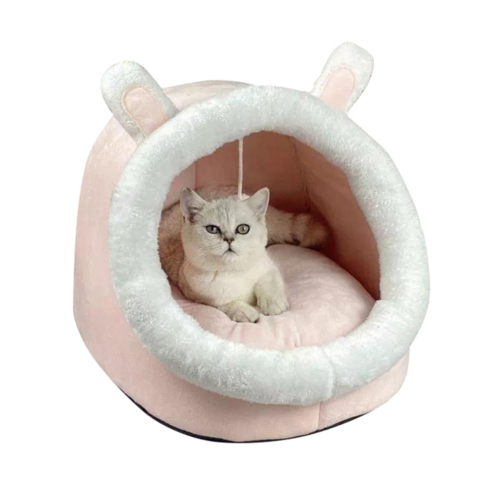 Cat Beds for Indoor Cats Super Warm for Cats and Kittens Cat Bed Cave with Removable Washable Cushion Soft Plush Pet Cat House