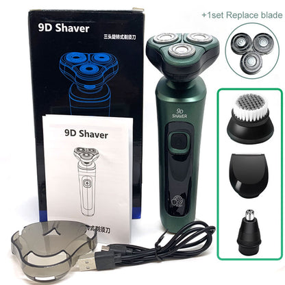 4 In 1 Smart Electric Shaver LCD Digital Display Three-head Floating Razor USB Rechargeable Washing Multi-function Beard Knife