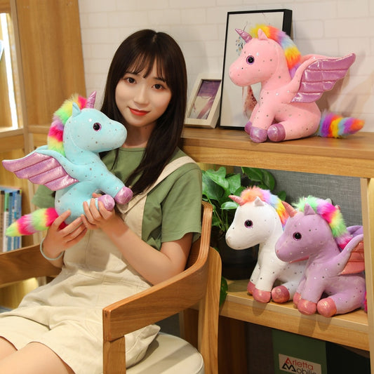 New Arrive 14/22/30cm Lovely Angel Unicorn Plush Toys Cartoon Stuffed Animal Key Chain for Kids Birthday Home Decor Gifts