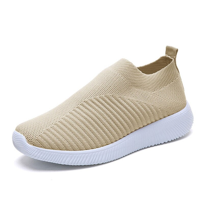 Breathable Mesh Sneakers Women Summer Slip on Soft Bottom Knit Flats Woman Non-slip Casual Sports Shoes Plus Size 43 loafers