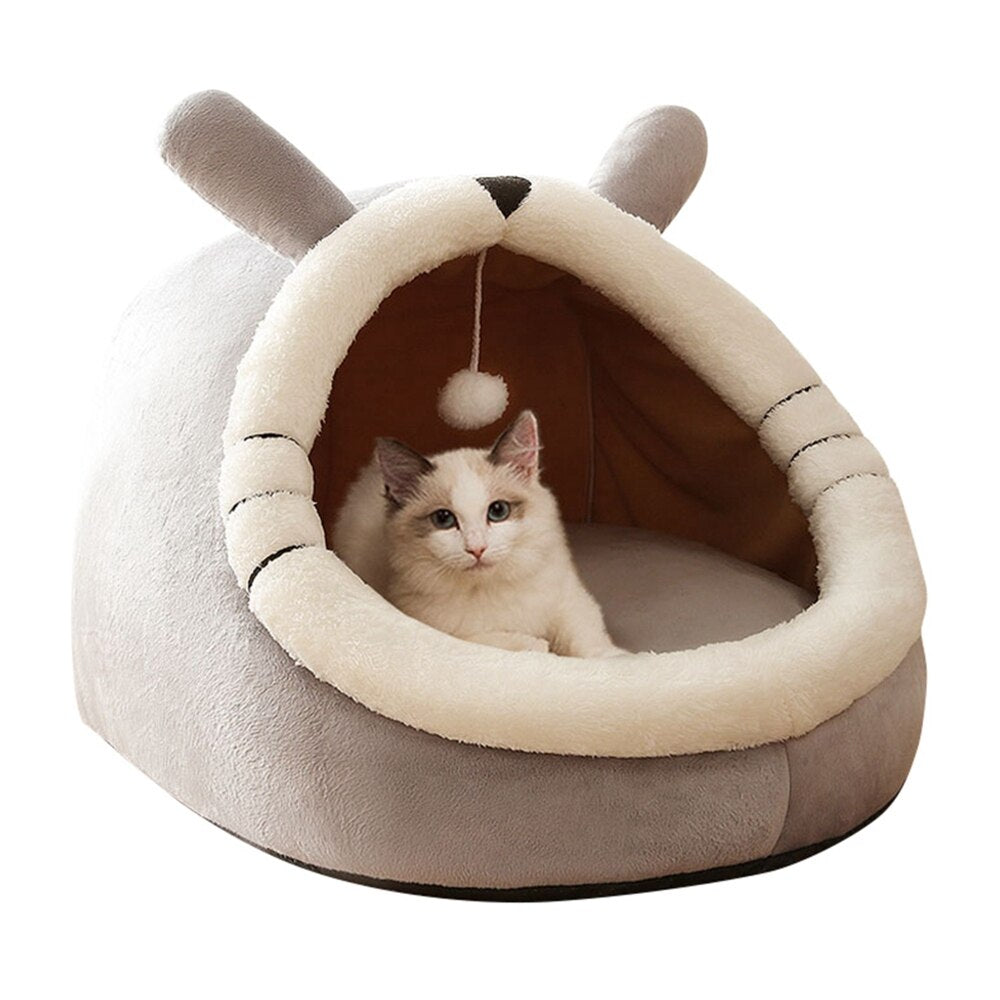 Cat Beds for Indoor Cats Super Warm for Cats and Kittens Cat Bed Cave with Removable Washable Cushion Soft Plush Pet Cat House