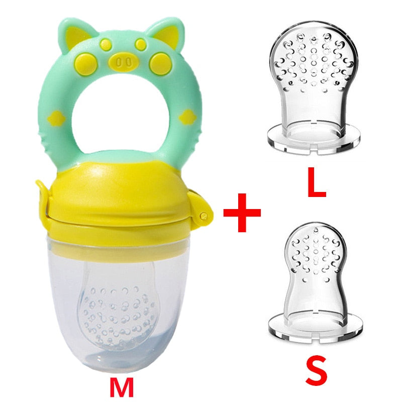 Baby Food Feeding Spoon Juice Extractor Fruit Feeder Pacifier Baby Feeding Bottle Silicone Gum Fruit Vegetable Bite Eat Feeder