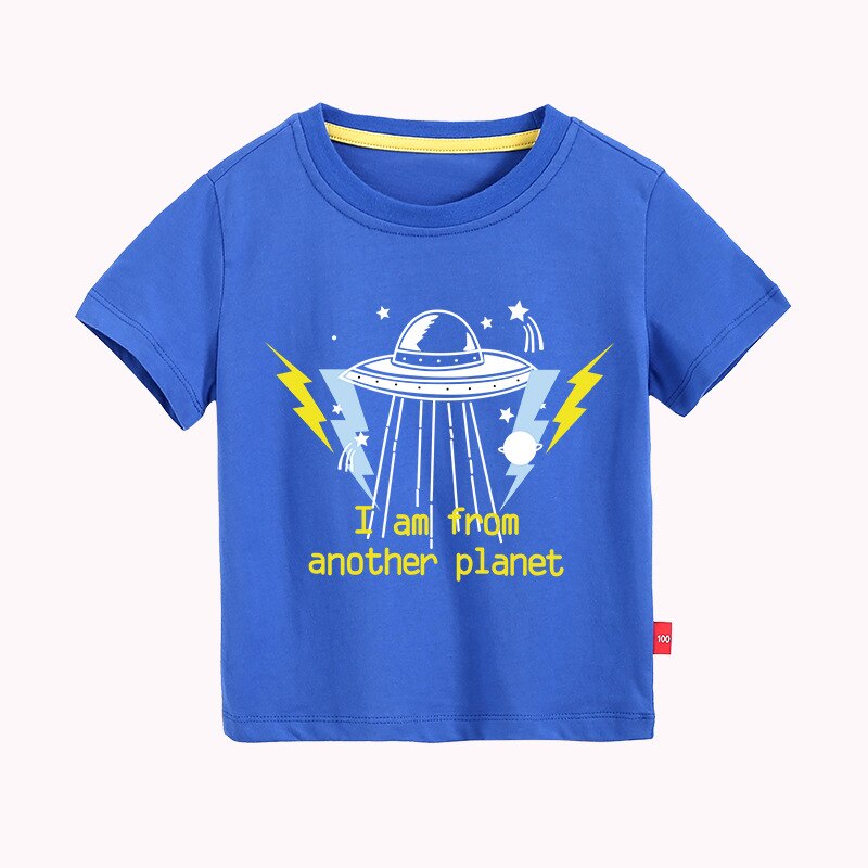 2023 Summer T-shirt for Boys Space Airplane Print (Suitable for 2-10 Years) 新款夏季男孩醒目T-Shirt (趣緻飛行工具印畫)