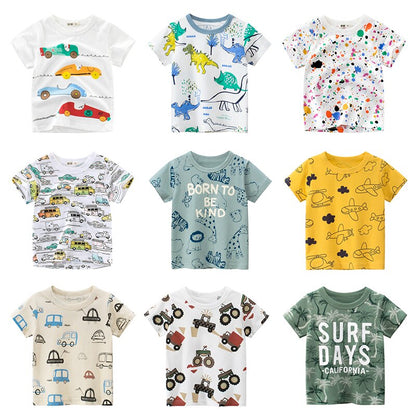 Children T-shirt for Boy 2022 Animal Print Dinosaur Boys T Shirt for Girls Tops Cartoon Kids t shirt Clothes 5-14 Yrs