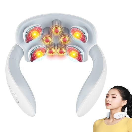 Smart Back And Neck Massager Instrument Shoulder Neck Massage Cervical Vertebra Health Care Vibrator Heating Relieve Pain Muscle