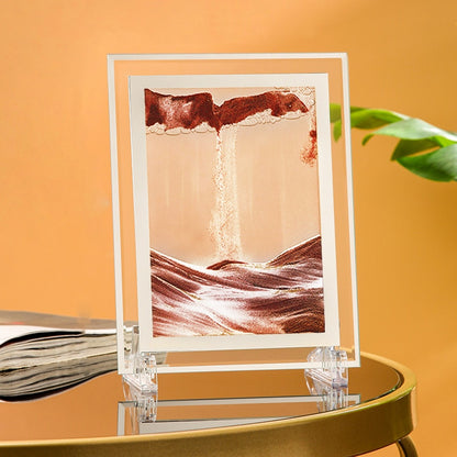 3D Moving Sand Art Nordic Creative Oranment Liquid Hourglass Flowing Sand Sandscape Round Quicksand Painting Home Decor Gifts