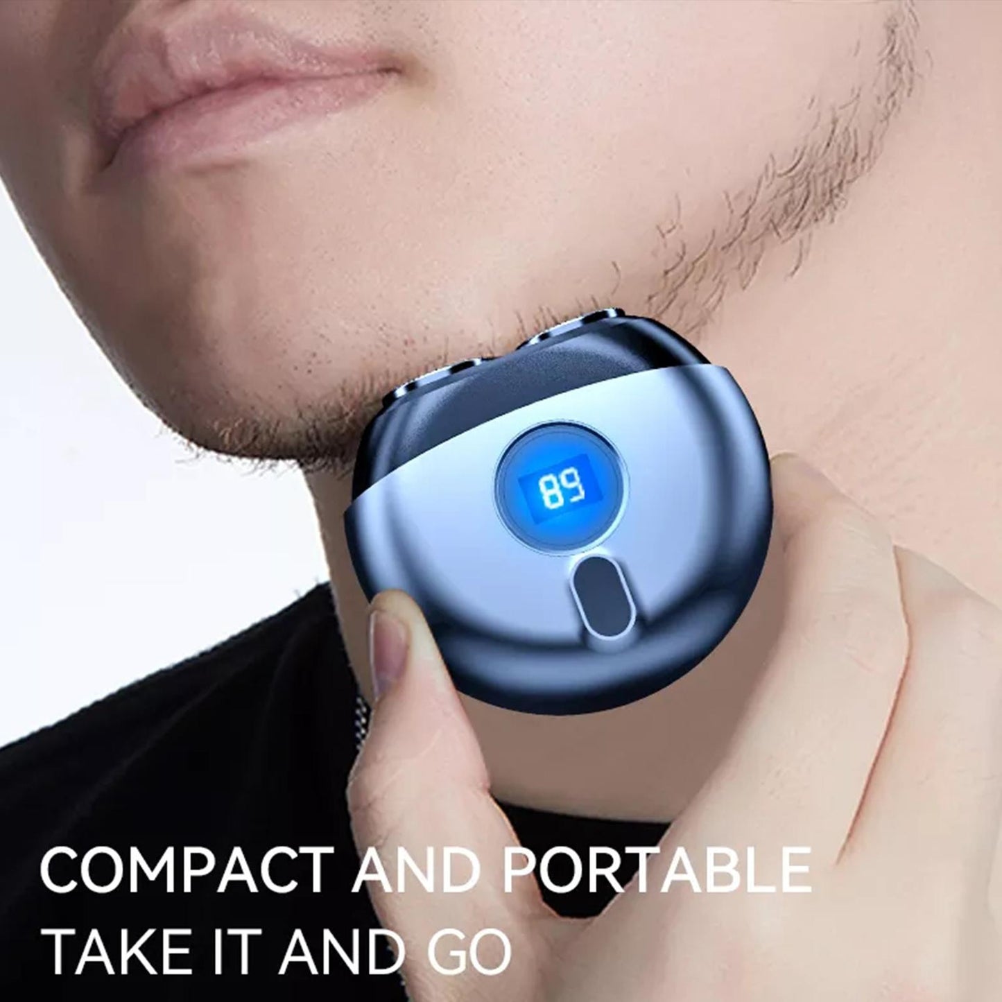 Mini USB Rechargeable Electric Shaver Round Design Double Ring Waterproof Portable Quiet Men's Razor For Travel 2 Color
