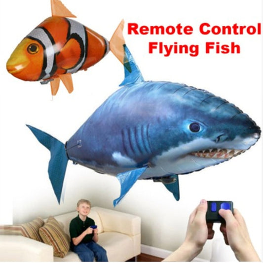 Remote Control Shark Toys Air Swimming Fish Infrared RC Flying Air Balloons Clown Fish Toy Gifts Party Decoration RC Animal Toy 遙控魚類飛行氣球玩具
