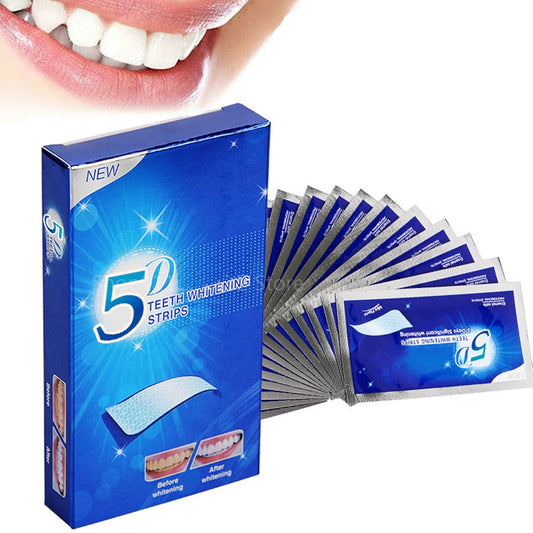 5D Gel Teeth Whitening Strips Oral Hygiene Care Double Elastic Tooth Bleaching Strips False Teeth Veneers Dental Whiten Tools