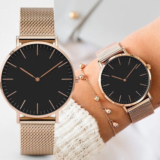 Luxury Rose Gold Watch Women Bracelet Watches Top Brand Ladies Casual Quartz Watch Steel Women's Wristwatch